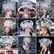 Yunnan Miao Ethnic Minority Headwear, Miaojiang Miao Silver Headwear, Guizhou Hat Silver Jewelry, I