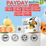 【Fast shipping】[Promote] Nature's Key Loquat & Pir Gummies Melegakan Kerongkong mengandungi ekstrak 