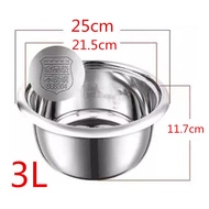 3L High Quality 304 stainless steel rice cooker inner containerPot Replacement Accessories Rice Cook