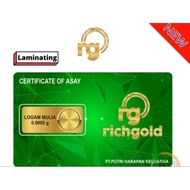 Emas Gold Bar (0.5MG) 0.0005g/Pure Gold 999/Souvenier,Gift