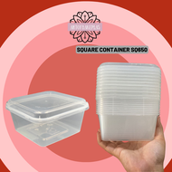 SQ250 SQ350 SQ450 SQ650 SQ750 PP Square Container With Lid / Microwavable Container