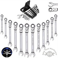 Flexible Head Spanner 8mm 9mm 10mm 12mm 14mm Ratchet Quick Socket Wrench Spanar 扳手