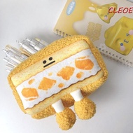 CLEOES Sandwich Pencil Case, Bread Strawberry Stationery Pouch, Pencil Holder Large Capacity Plush Kawaii Plush Pencil Cases Award Gifts