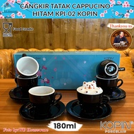 HITAM Kopin 6 pairs of cup set black 180ml KPI-02 / coffee latte cappuccino porcelain cup and saucer