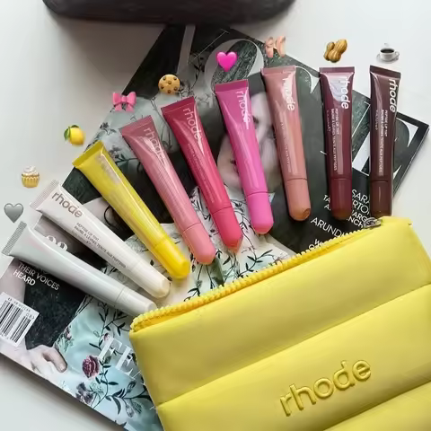 for iPhone 17 Air ProMax 15 16 14 13 12 11 Pro Max Plus Lipstick Rhode Ribbon Toast Vanilla Lip Glos