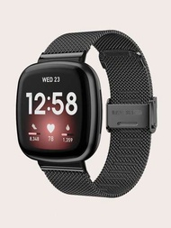 不銹鋼網紗錶帶兼容 Fitbit Versa 3/Fitbit Sense