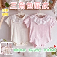 Bambi Baby Clothing Baby Clothing Pure Cotton Onesie Mesh Onesie Short-Sleeved Onesie Triangle Onesi