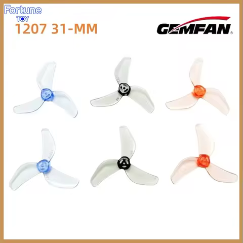 Gemfan 1207-Tri Blade Propellers 31mm 4 pairs Mini Props Replacement Parts for Tinywhoop Air65 FPV T