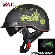 GXT Motorcycle Helmet for Men, Summer Harley Half Helmet, Retro Women's Electric Bike Motorcycle Lig