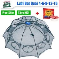 Bagua Fishing Net 6 - 8 - 12- 16 Door A Cuong + 1 free package of bait to trap shrimp, crab, and fis