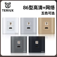 86 Type HD Network Socket HDMI Network Computer Network Cable Socket CAT5E HD Socket Multimedia xind