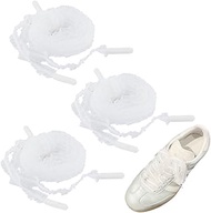 Pack of 6 Women's Shoelaces with Ribbon 1.2 m Flat Silk Shoelaces Made of Nylon with Pleated Lace Ba