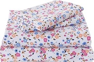 Yibeizi Blue Pink Floral Sheet Set King 4 Piece, Coquette Cottagecore Aesthetic Flower Shabby Chic P