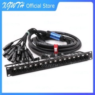HZY Rack Patch Panel 16 Way 3 Pole XLR Female Chassis Connnector 1U Flight Case Mount For Loudspeake