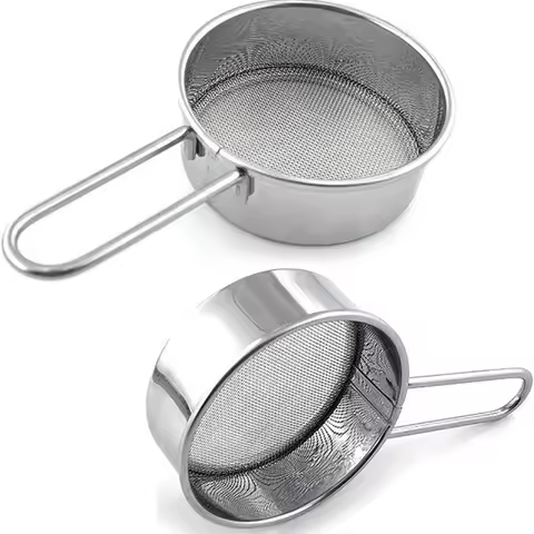 Flour Sifter for Baking, Flour or Powdered Sugar Shaker Duster with Handle, Stainless Steel Baking T