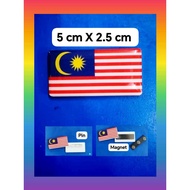 (READY STOCK)-Lencana Jalur Gemilang. PIN MAGNET BROOCH JALUR GEMILANG 5cm x 2.5cm LENCANA BENDERA M