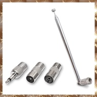 (Y O Q N)1set Telescopic FM Radio Antenna Rod Antenna 3.5mm Adapter MAV Stereo Receiver F Type Male 