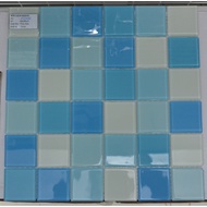 Glass mosaic tiles for swimming pools and home decor, size 48x48x4mm