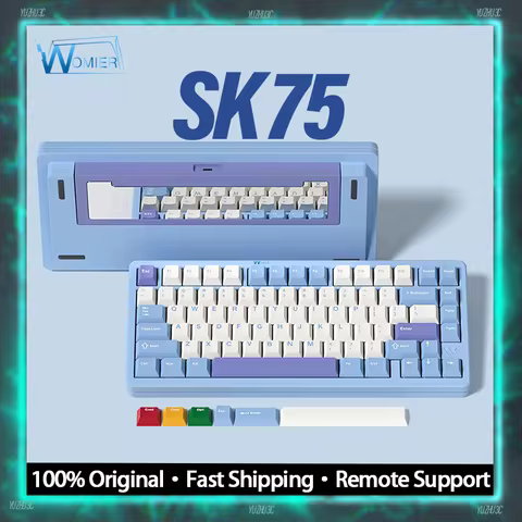 Womier SK75 Mechanical Keyboard CNC Aluminum Shell Dynamic RGB Wireless Bluetooth Keyboard Customize