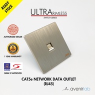 reTouch Ultra Rimless CAT5e RJ45 Network Data Port Outlet Frameless Switch Socket [GOLD]