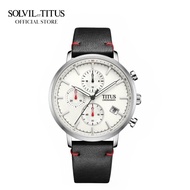 Solvil et Titus Nordic Tale Chronograph Quartz in White Dial and Black Leather Strap Men Watch W06-03298-001