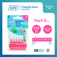 แปรงซอกฟัน  รุ่นออริจินอล ขนนุ่ม ขนาดหัวแปรง 0-6 (ISO) (แพ็ค 6 ชิ้น) TePe® Interdental Brush Origina