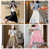 LUCKY Mini Skirt, High Waisted Lining Shorts Tennis Skirt, Trendy Athletic Tennis Skirt Skirt with Shorts Underneath Black/White Pleated Skirt Girls