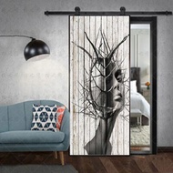 Wall Decals 3D สติ๊กเกอร์ตกแต่งประตูกระจกห้องน้ำ ภาพวาดฝ้าเพดาน ภาพวาดปลอม วัสดุ PVC กันน้ำ