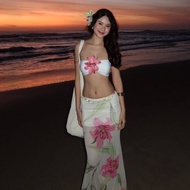 Sense Vietnam Seaside Vacation Sunset Atmosphere Floral Long Skirt Split Swimsuit bikini Shipped On 