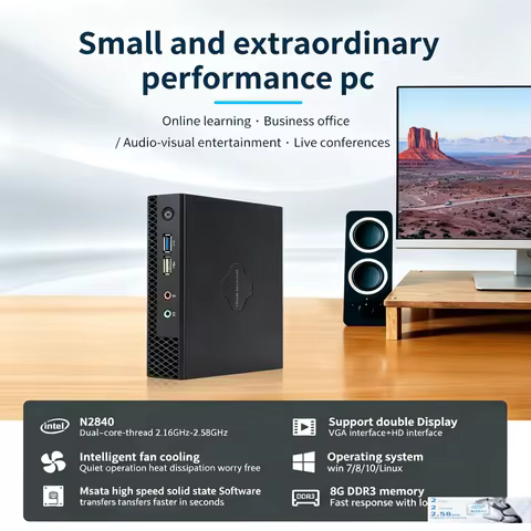 Mini PC Intel Celeron N400 HDMI DP VGA Gigabit LAN Type-C Thin Client Tiny Desktop Support Win10 Lin
