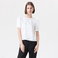 ESPADA เสื้อเบลาส์แขนสั้น ผ้าแจ็คการ์ด ผู้หญิง สีออฟไวท์ | Jacquard Blouses Short Sleeve | 01105