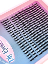 HBZGTLAD 580pcs Lash Clusters DIY Eyelash Extension 30-100P Fluffy Volume Cluster Lashes Natural Thi