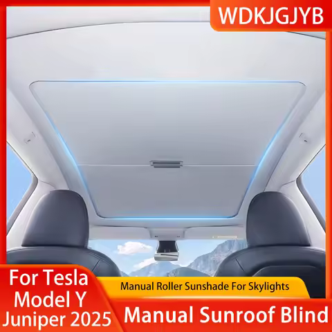Roll-up Manual Sunroof Sunshade For Tesla New Model Y Juniper 2025 Sun Protection Retractable Sun Vi
