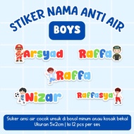 CUSTOM BOYS' CHARACTER WATERPROOF NAME STICKERS CUSTOM STICKER NAME STICKER WATERPROOF STICKER