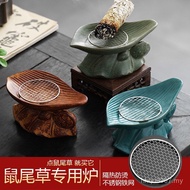 White Fragrance Blue California Lotus Leaf Incense Crystal Container Sage Incense Burner Degaussing 