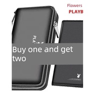 dompet lelaki kulit original dompet lelaki dompet Playboy Genuine Leather Texture Fashion Men's Wall
