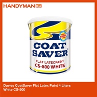 Davies CoatSaver Flat Latex Paint 4 Liters - White CS-500 ^)GV