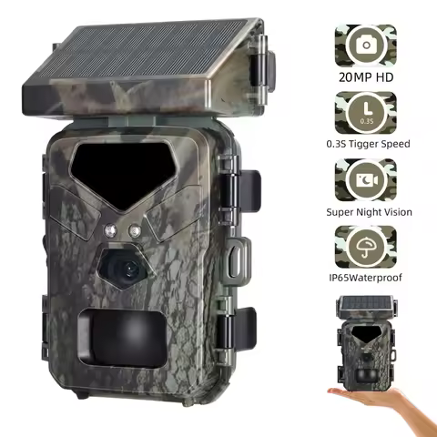 20MP HD 1080P Wildlife Solar Endurance Camera Trail Camera Night Vision 0.2s Motion Activated Waterp