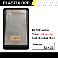 OPP Plastic Size 12 cm x 20 cm / 12x20 cm / 12 x 20 cm (thin)