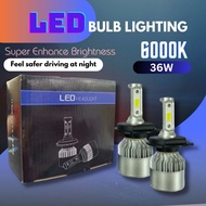 🔥READY STOCK🔥COB S2 LED BLUB LIGHTING 600K 36W 9005 9006 9012 H1 H3 H4 H7