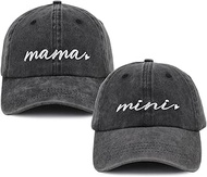 2 PCS Mama and Mini Hats for Women Girls 3-10 Years, Adjustable Embroidered Cotton Matching Baseball