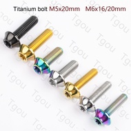 Tgou Titanium Ti Bolt M5/M6x16/20mm Torx T25/T30 Plum Head Screw for for V Brake Fixing Cycling Modification