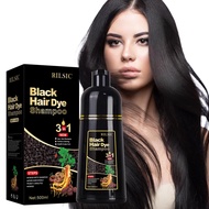 Black Hair Dye Shampoo for Grey Hair, 500 ml Hair Dye Shampoo, 3-in-1 Hair Colour, Natural Hair Dye
