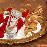 HOMELYX Swan Spoons, Stirring Mixing with 6 Spoons Swan Base Stand Spoons, Table Decoration Creative