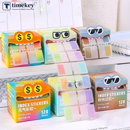TIMEKEY 128 Sheets/Roll Pearlescent Transparent Index Sticker Colorful Funny Sticky Notes Marking No