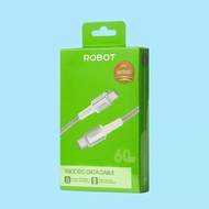 ROBOT RSCC120 60 Watt Type C Fast Charging Charger Cable White C to C Data Cable 120cm 60W 3 Ampere