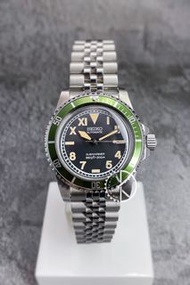 【定制】Seiko Mod Automatic Watch 40mm 復古潛水款 綠鋁圈加州面 精工改裝自動機械錶