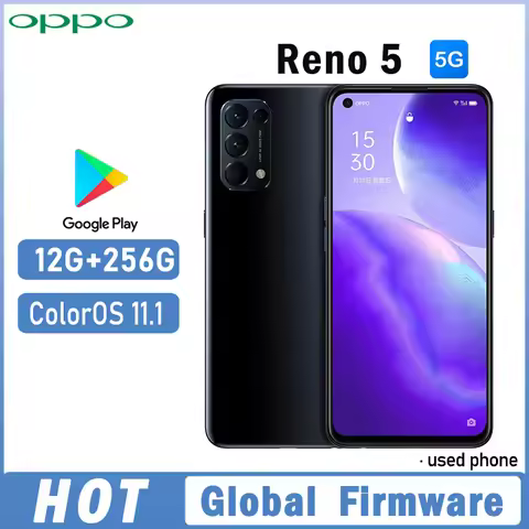 OPPO Reno 5 5G SmartPhone Global firmwar Snapdragon 765G colorOS11.1 6.43 inches camera 64MP 4300mAh