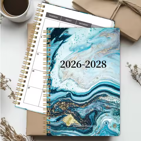 1Pc A5 Weekly & Monthly Planner Two Years Spiral Organizer with Calendar & Notes, School & Office Su