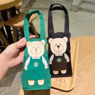  Starbucks Apron Bear Tote Bag Canvas Bag Vacuum Mug Bag